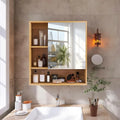 DecorBites™ Wood Medicine Cabinet with Mirror and Storage