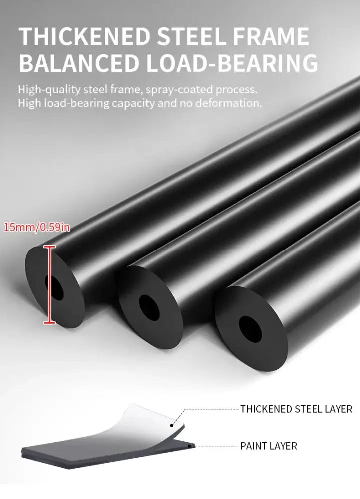 Black spray-coated steel rods with 15mm diameter and thickened frame for decorbites wooden flower plant stand shelf
