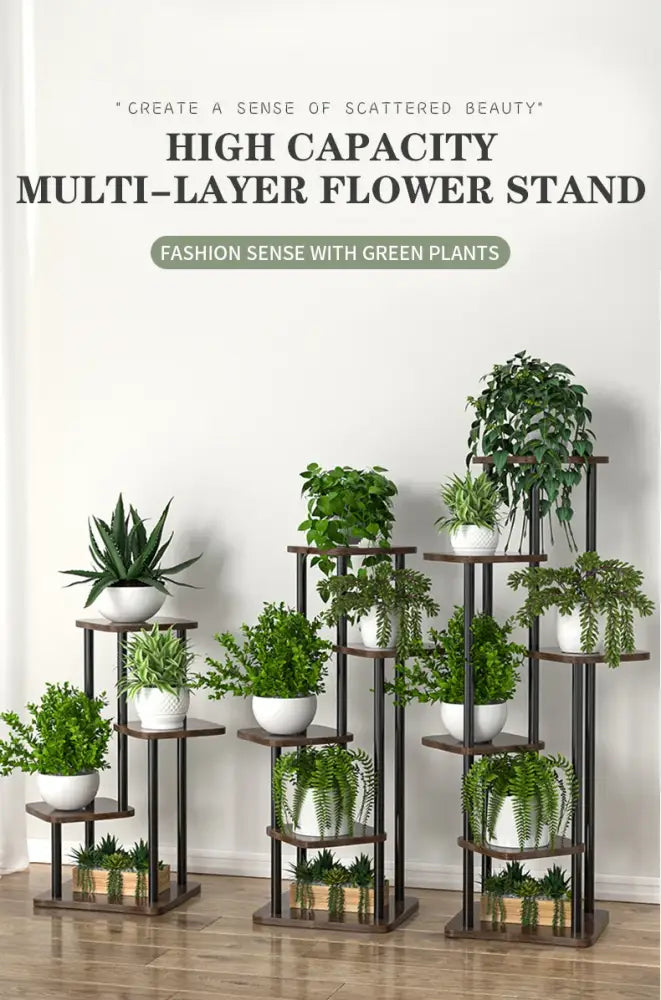 DecorBites™ Wooden Flower Plant Stand Shelf - 4/5/6 Tier