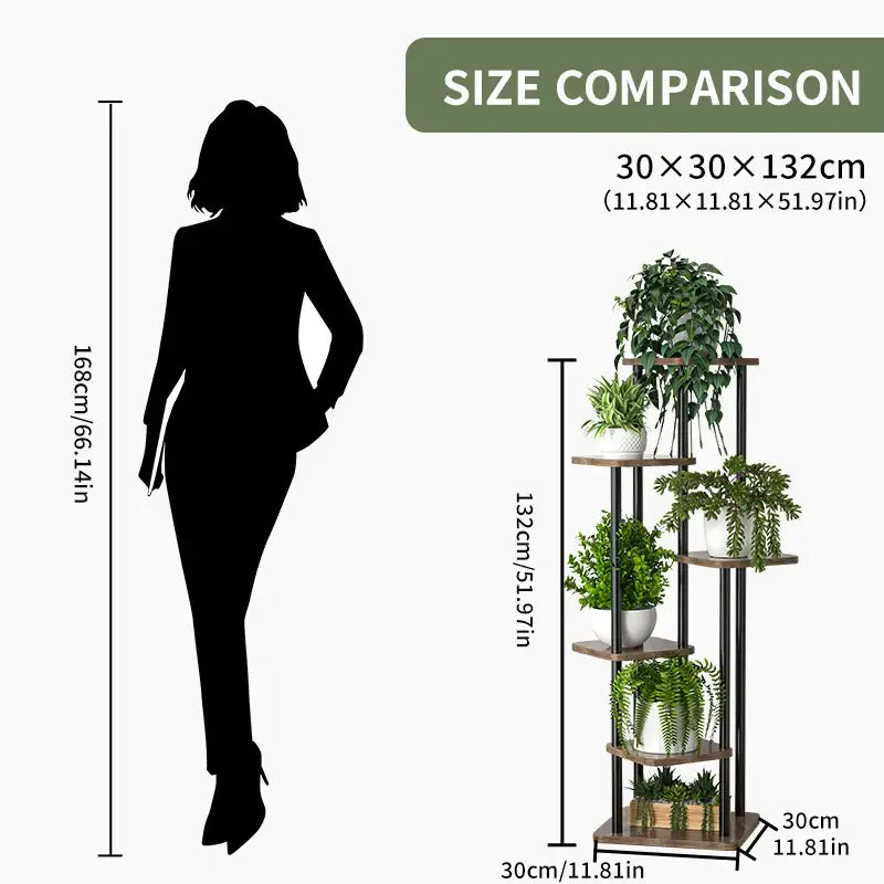 DecorBites™ Wooden Flower Plant Stand Shelf - 4/5/6 Tier