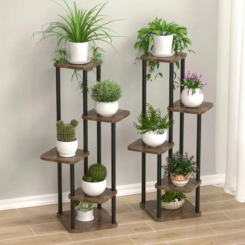 DecorBites™ Wooden Flower Plant Stand Shelf - 4/5/6 Tier