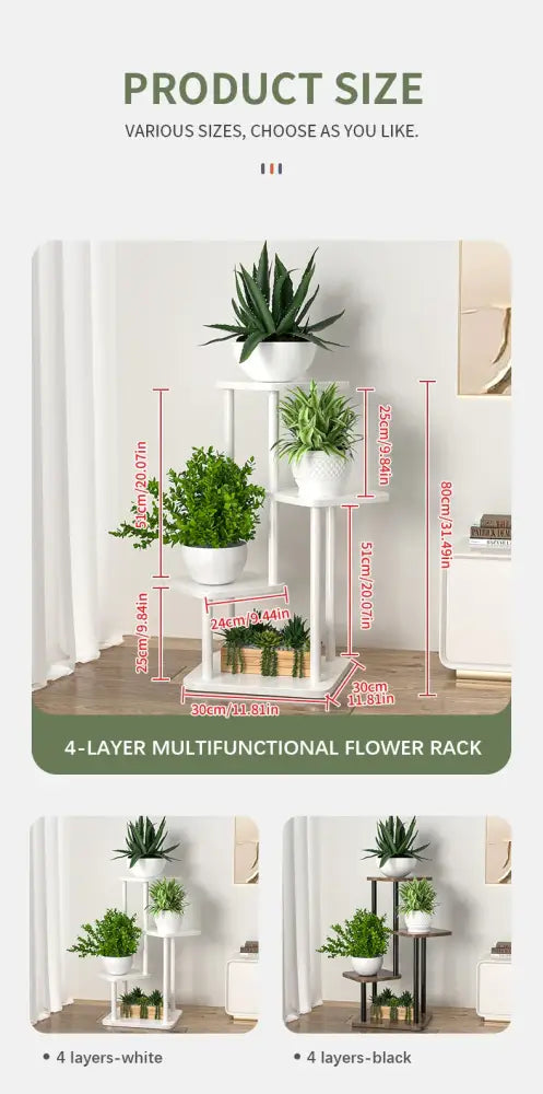 DecorBites™ Wooden Flower Plant Stand Shelf - 4/5/6 Tier