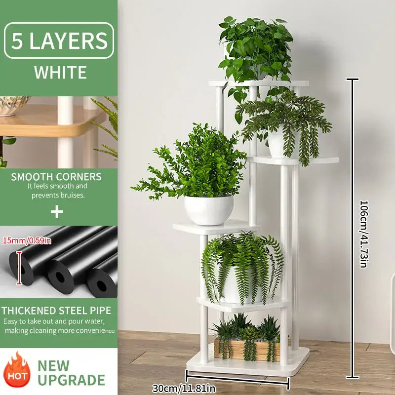 DecorBites™ Wooden Flower Plant Stand Shelf - 4/5/6 Tier