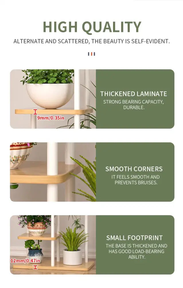 DecorBites™ Wooden Flower Plant Stand Shelf - 4/5/6 Tier