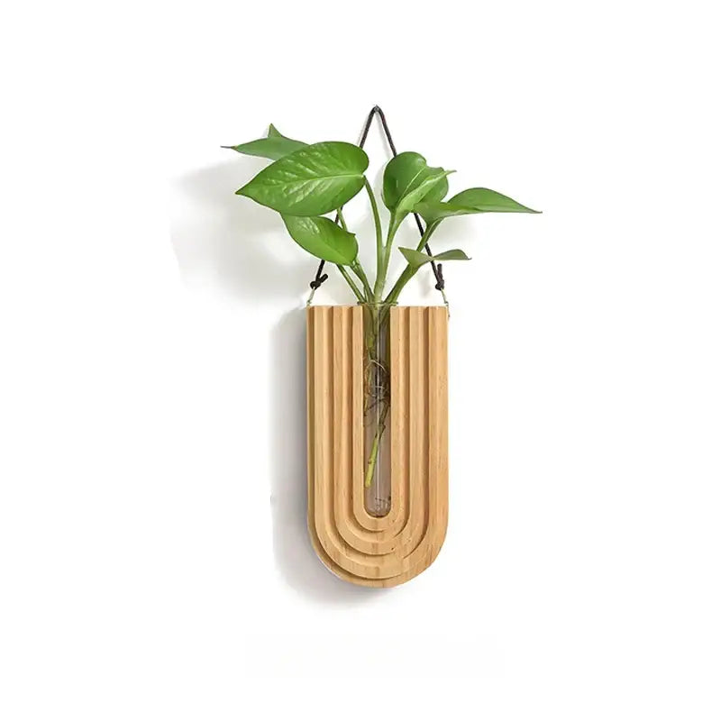DecorBites™ Wooden Flower Vase Wall Mount Holder