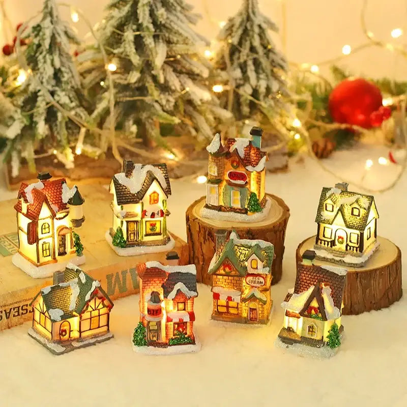 ديكورات الكريسماس المنزلية الخشبية المضيئة من DecorBites™ مزودة بإضاءة LED