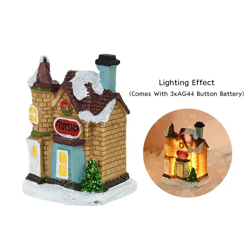 ديكورات الكريسماس المنزلية الخشبية المضيئة من DecorBites™ مزودة بإضاءة LED