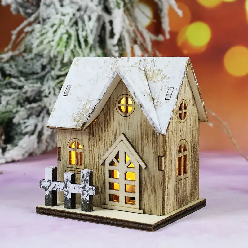 ديكورات الكريسماس المنزلية الخشبية المضيئة من DecorBites™ مزودة بإضاءة LED