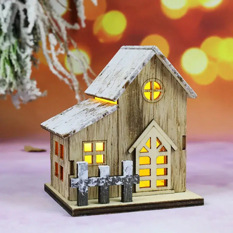 ديكورات الكريسماس المنزلية الخشبية المضيئة من DecorBites™ مزودة بإضاءة LED