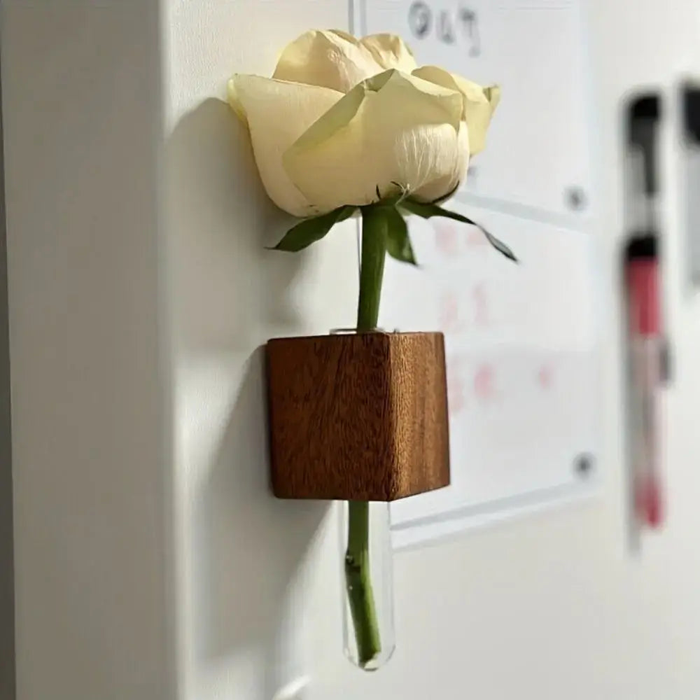 DecorBites™ Wooden Magnetic Test Tube Vase for DIY Flower Arrangement