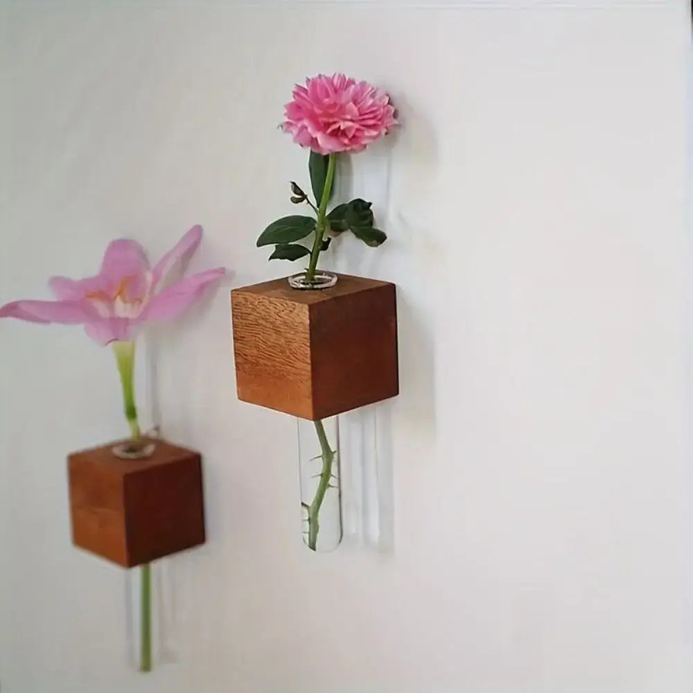 DecorBites™ Wooden Magnetic Test Tube Vase for DIY Flower Arrangement