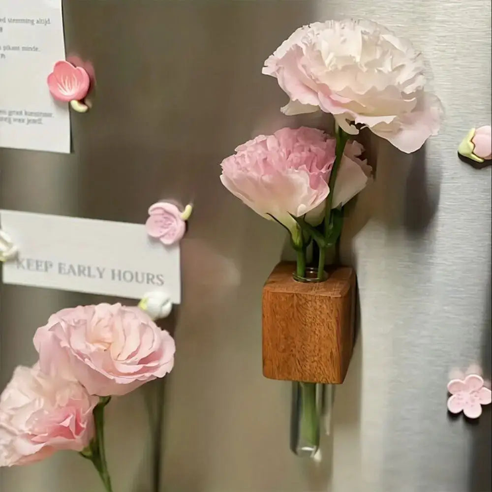 DecorBites™ Wooden Magnetic Test Tube Vase for DIY Flower Arrangement