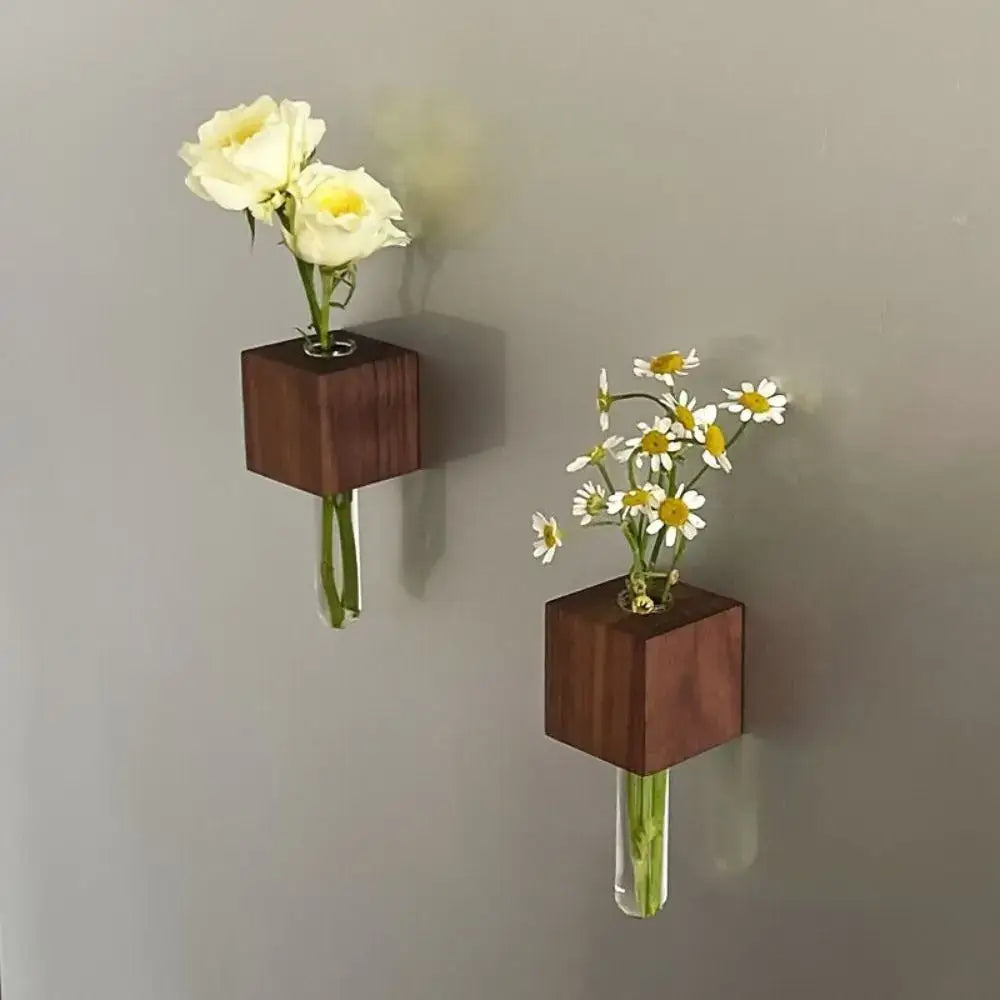 DecorBites™ Wooden Magnetic Test Tube Vase for DIY Flower Arrangement