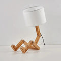 DecorBites™ Wooden Robot Shape Creative Table Lamp Indoor Study Fashion Reading Desk Lamp Nordic Modern Desktop Decorative Night Light