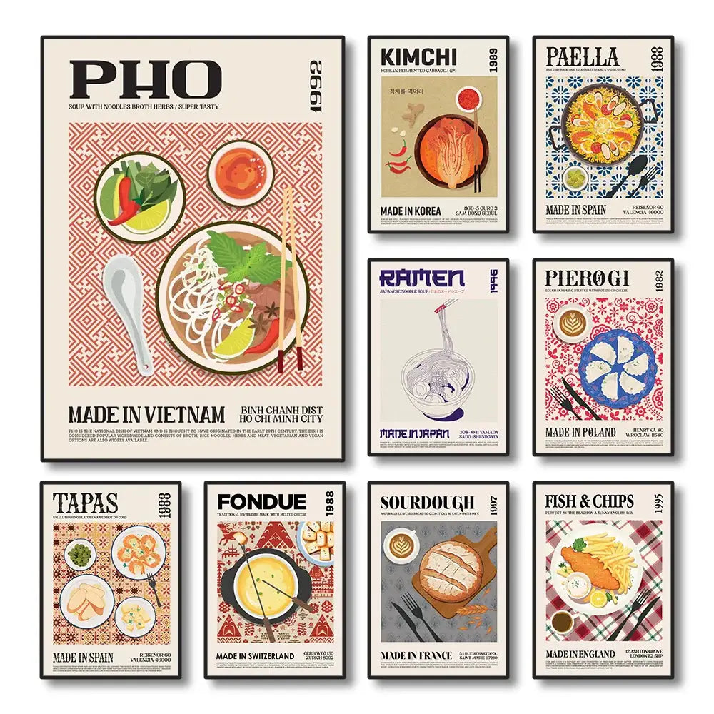 DecorBites™ World Cuisine Canvas Wall Art