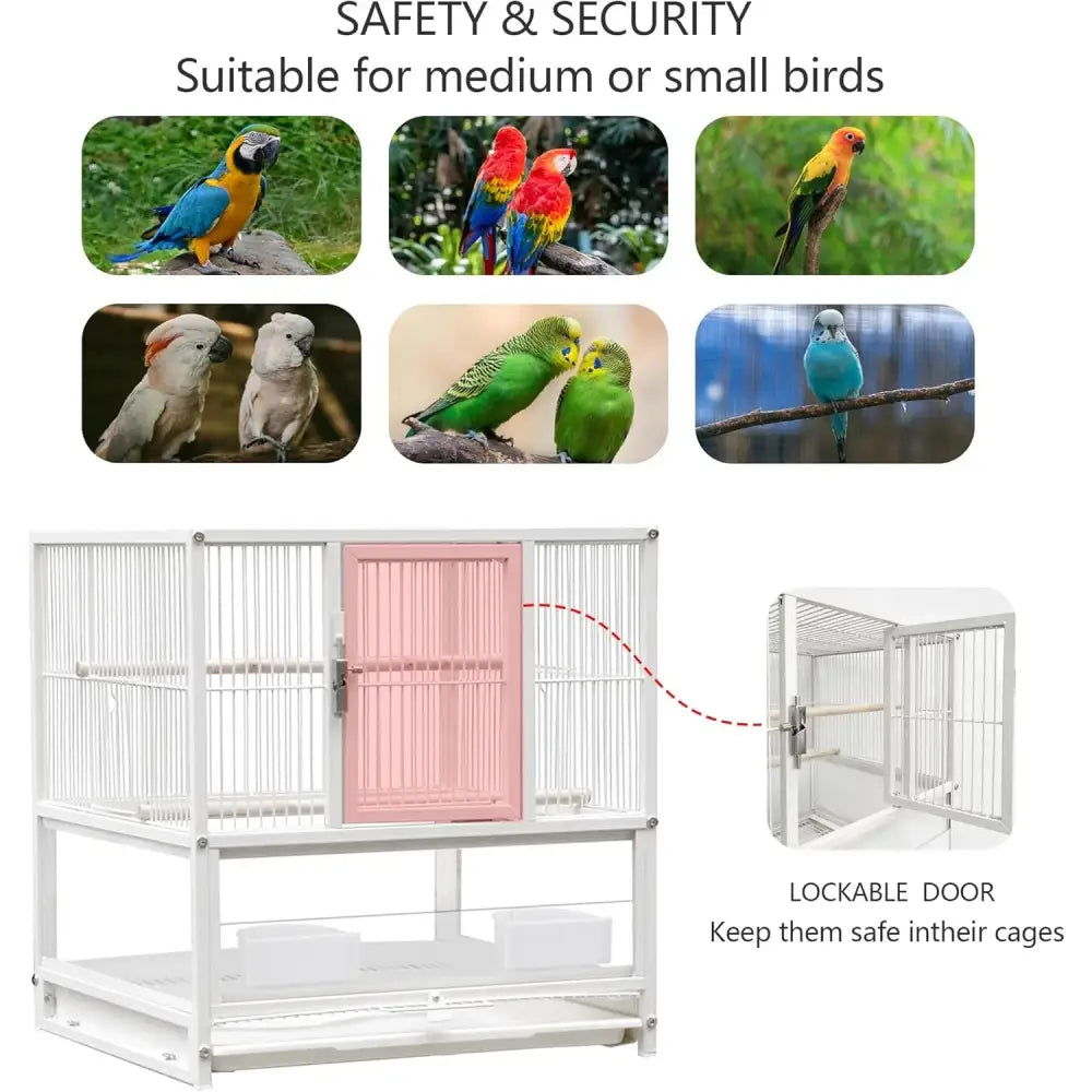 DecorBites™ Wrought Iron Bird Cage for Conures, Lovebirds - 30 Inch