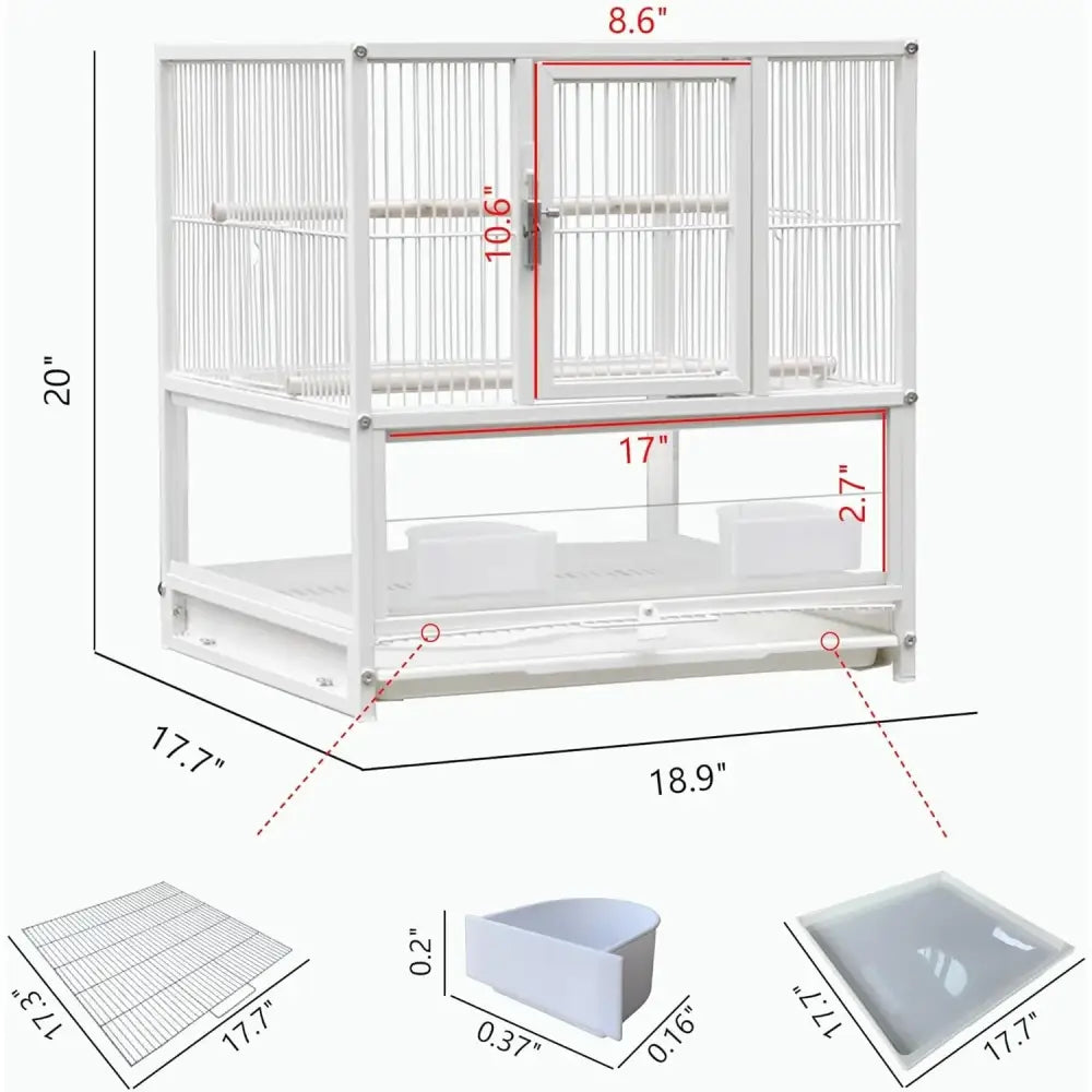 DecorBites™ Wrought Iron Bird Cage for Conures, Lovebirds - 30 Inch