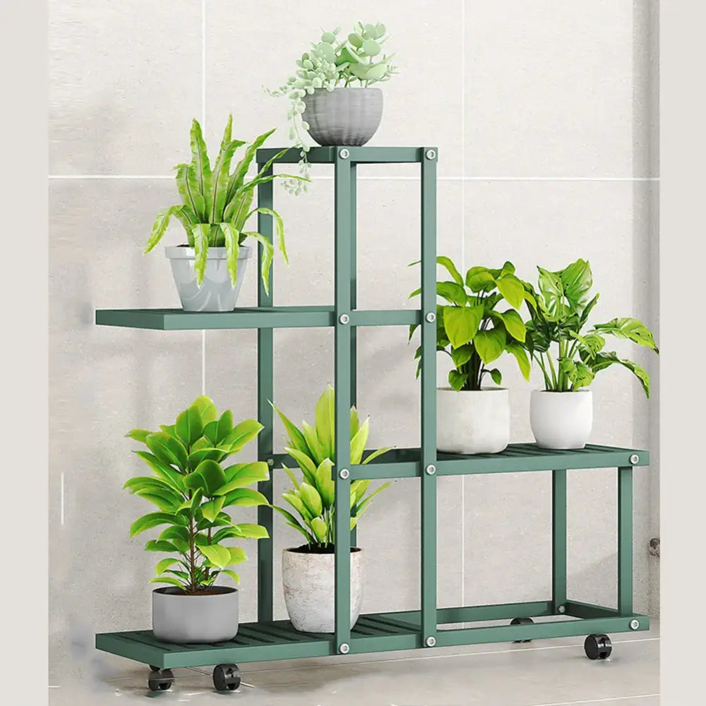 DecorBites™ Wrought Iron Plant Stand with Wheels