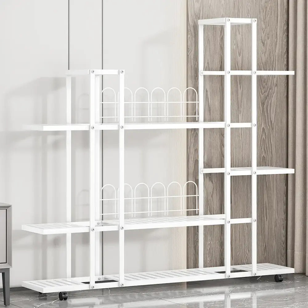 DecorBites™ Wrought Iron Plant Stand with Wheels