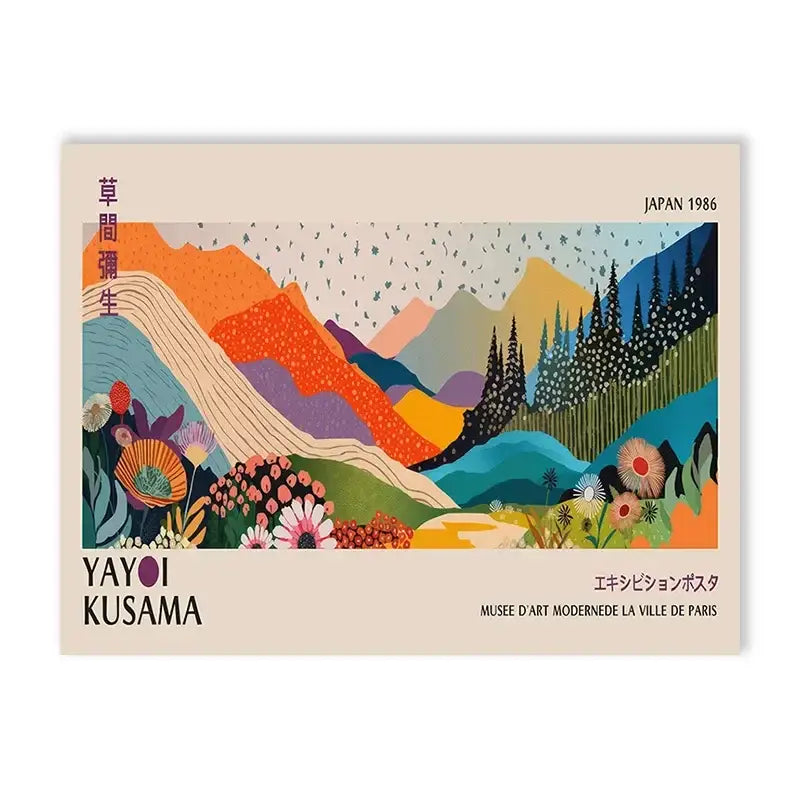 DecorBites™ Yayoi Kusama Flower Art Poster - Large Canvas Print
