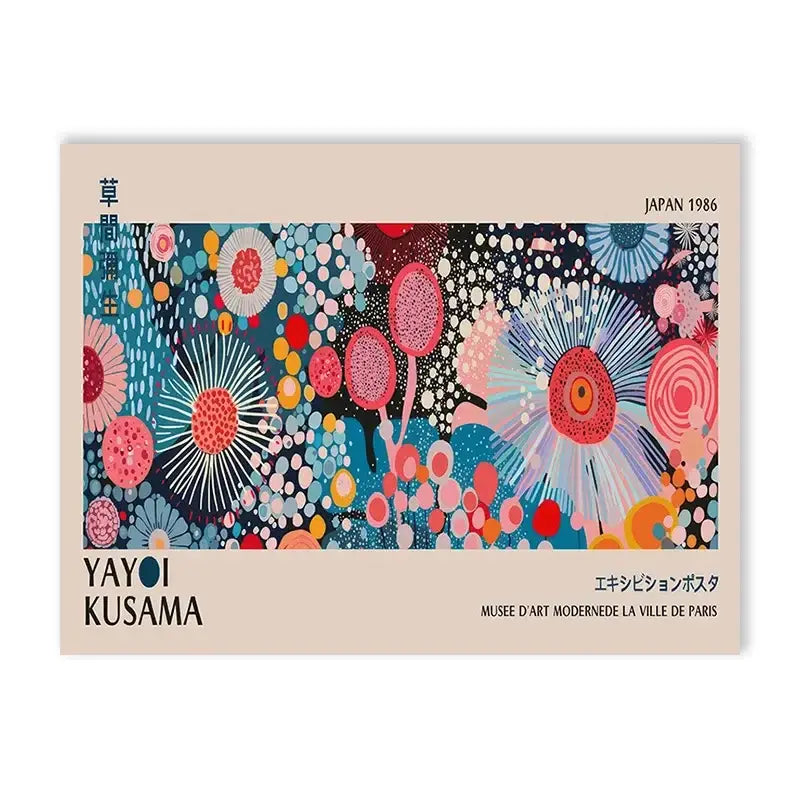 DecorBites™ Yayoi Kusama Flower Art Poster - Large Canvas Print