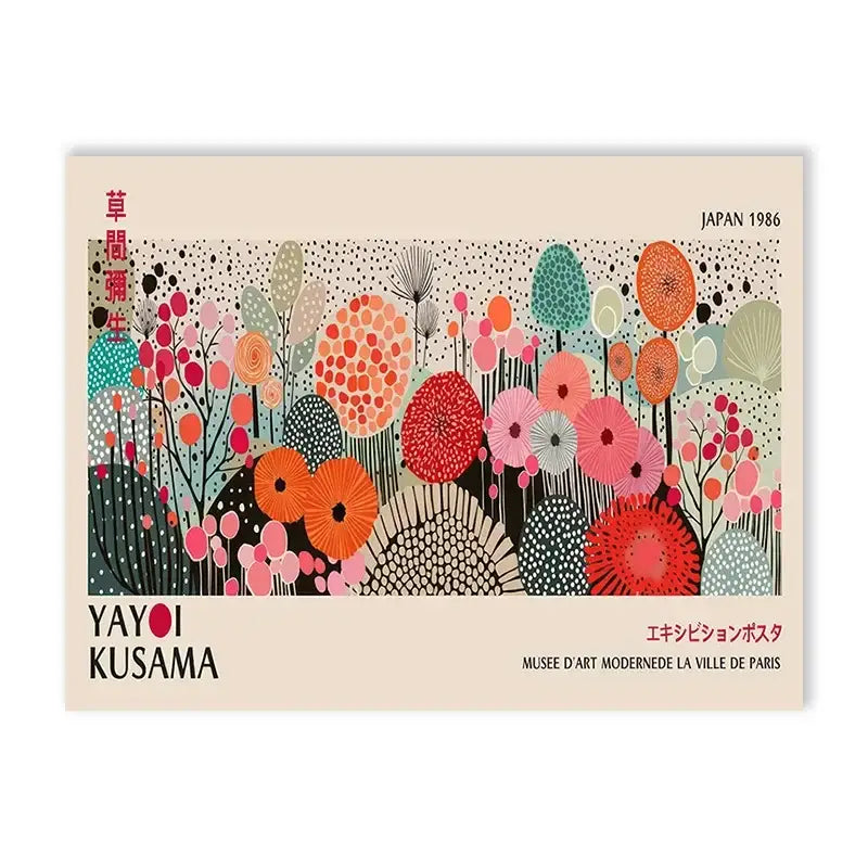 DecorBites™ Yayoi Kusama Flower Art Poster - Large Canvas Print
