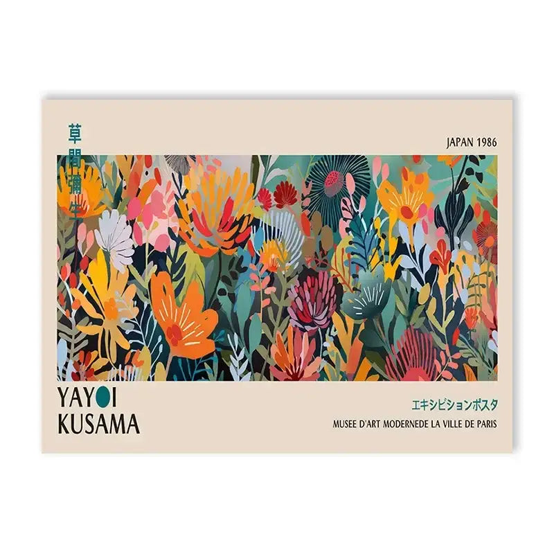 DecorBites™ Yayoi Kusama Flower Art Poster - Large Canvas Print