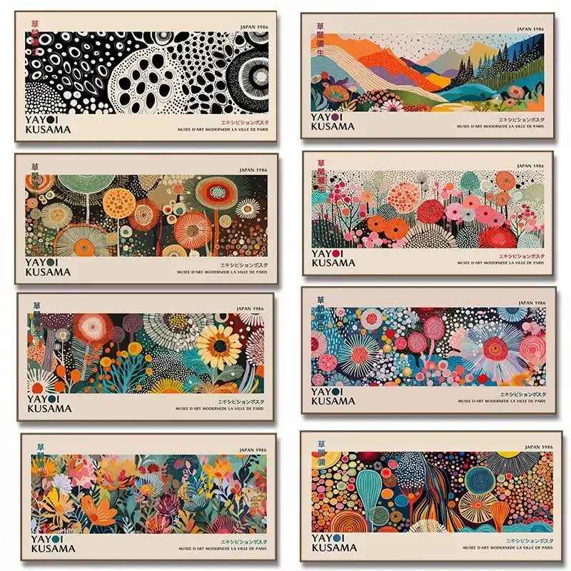 DecorBites™ Yayoi Kusama Flower Art Poster - Large Canvas Print