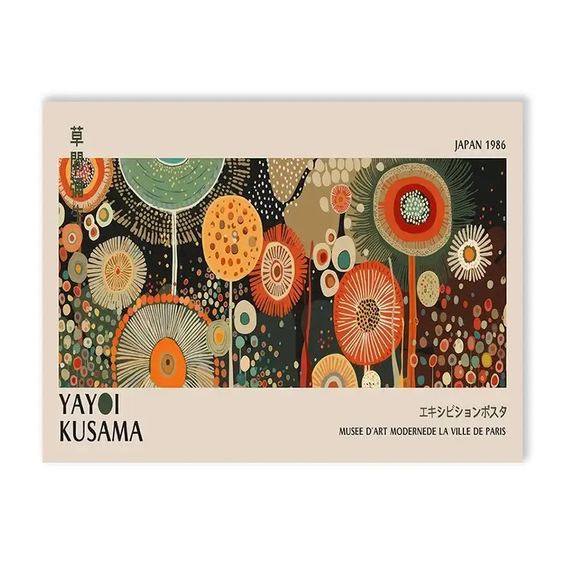 DecorBites™ Yayoi Kusama Flower Art Poster - Large Canvas Print