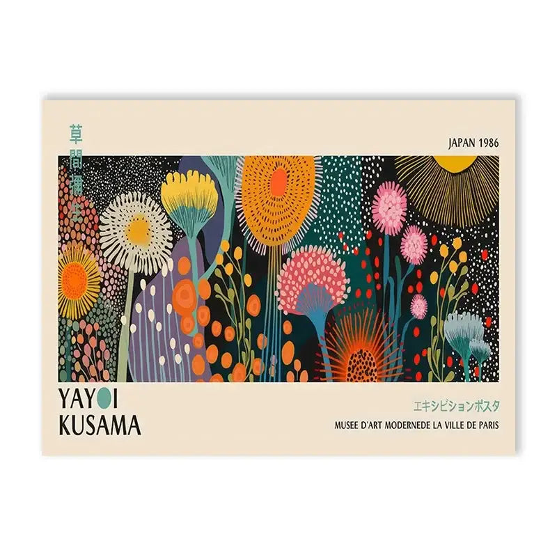 DecorBites™ Yayoi Kusama Flower Art Poster - Large Canvas Print