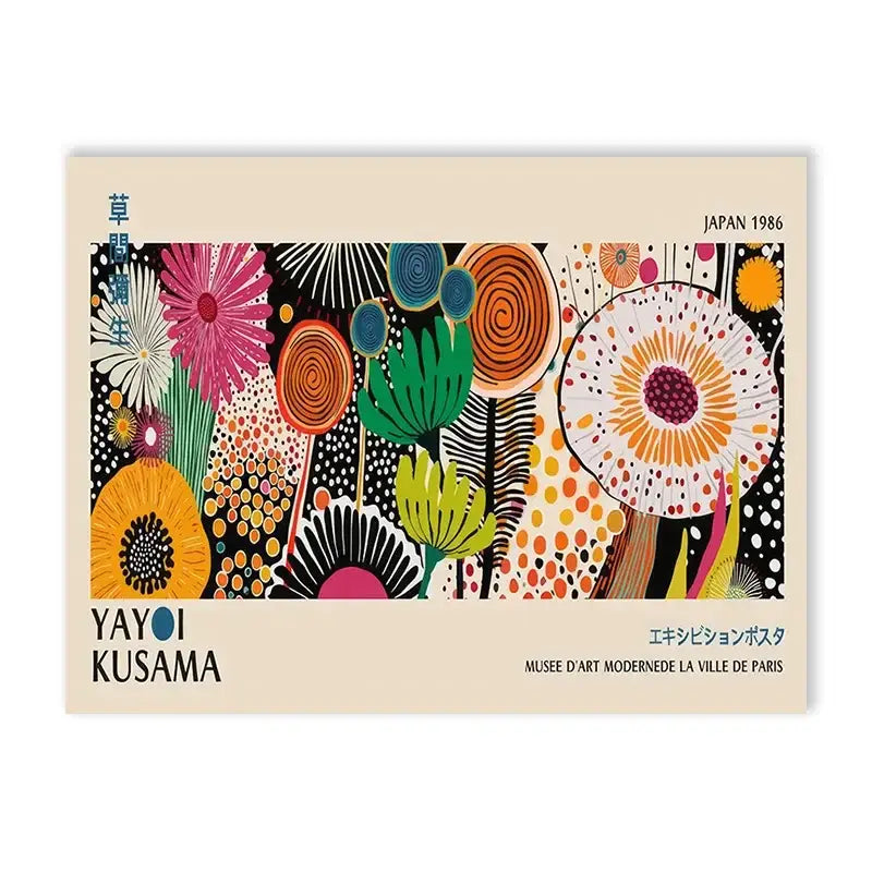 DecorBites™ Yayoi Kusama Flower Art Poster - Large Canvas Print