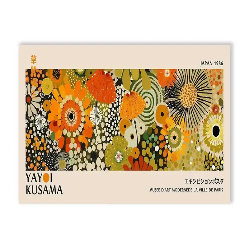 DecorBites™ Yayoi Kusama Flower Art Poster - Large Canvas Print