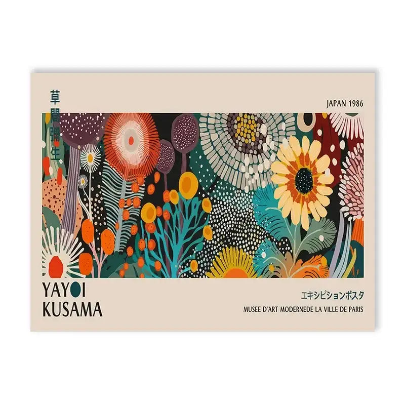 DecorBites™ Yayoi Kusama Flower Art Poster - Large Canvas Print