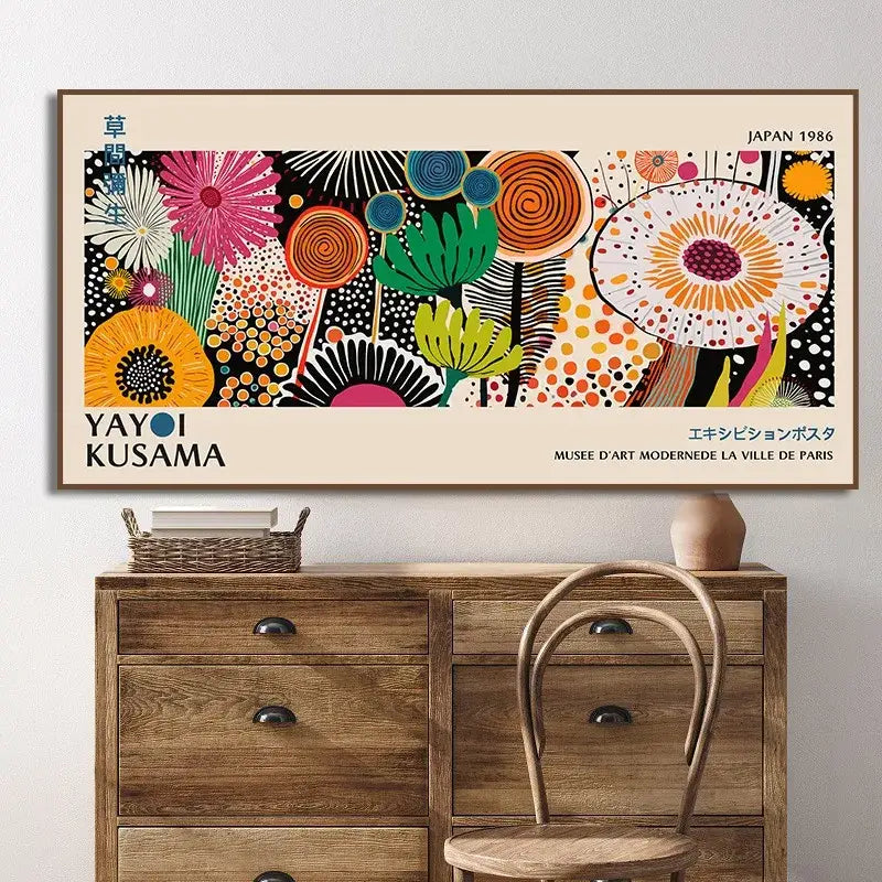 DecorBites™ Yayoi Kusama Flower Canvas Wall Art