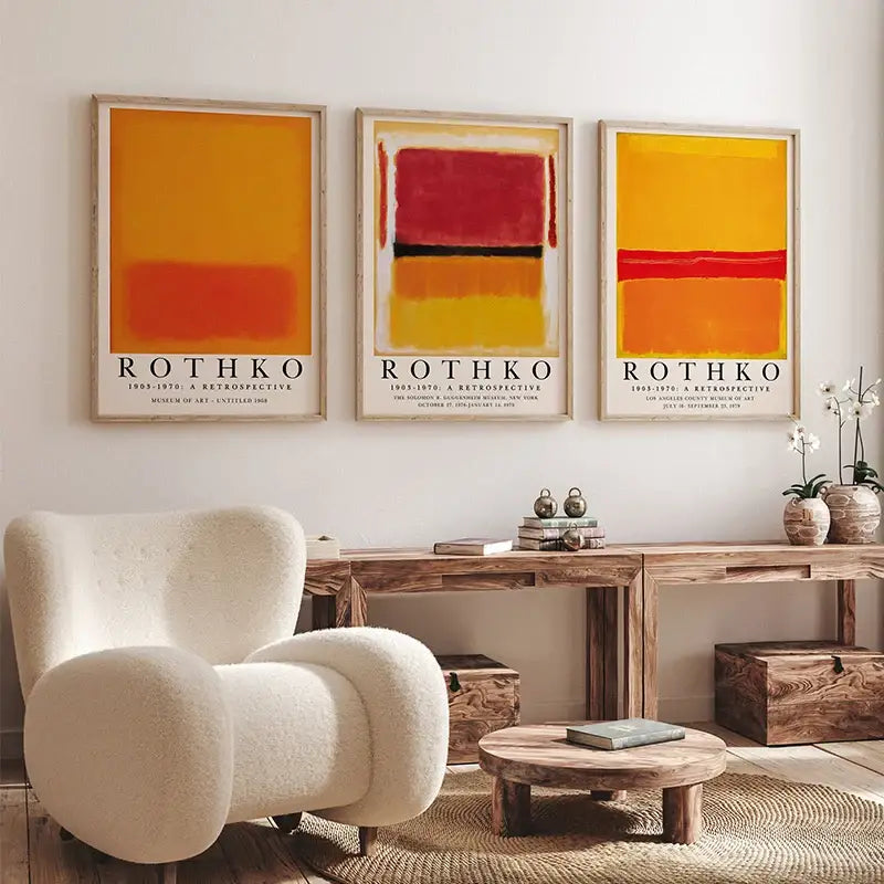 DecorBites™ Yayoi Kusama Inspired Orange Floral Canvas Art