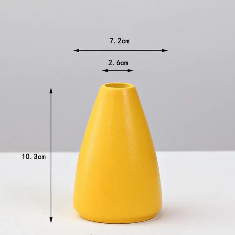 DecorBites™ Yellow Porcelain Flower Vase for Home Decor