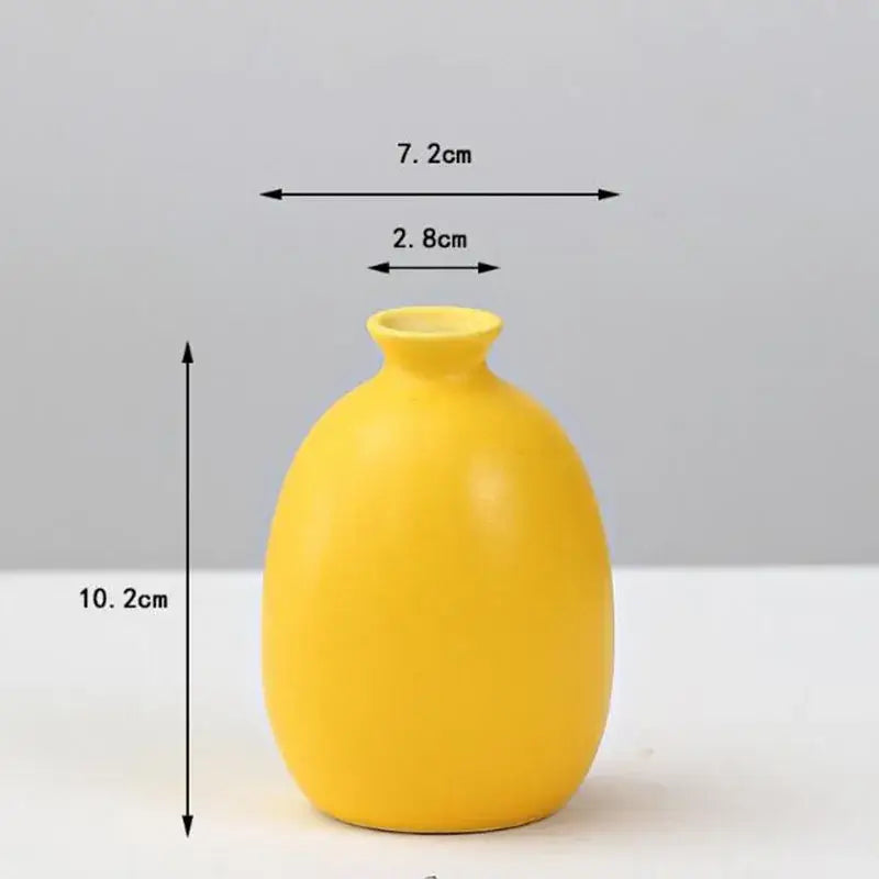 DecorBites™ Yellow Porcelain Flower Vase for Home Decor