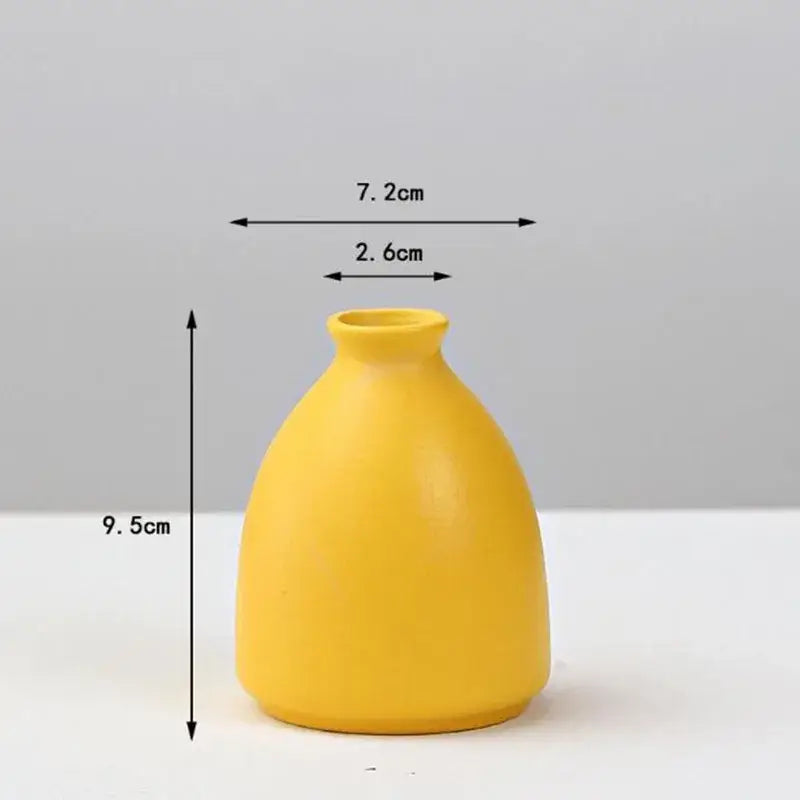 DecorBites™ Yellow Porcelain Flower Vase for Home Decor