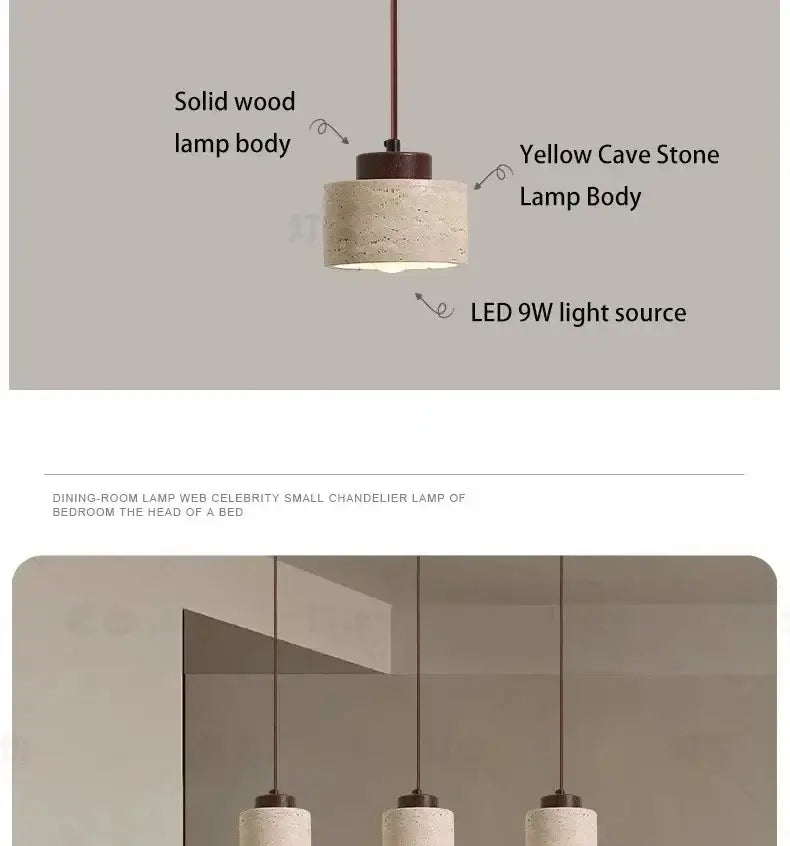 DecorBites™ Yellow Stone LED Pendant Chandelier - Retro Nordic Style