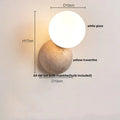 DecorBites™ Yellow Travertine LED Wall Sconce with Nordic Modern Glass Design