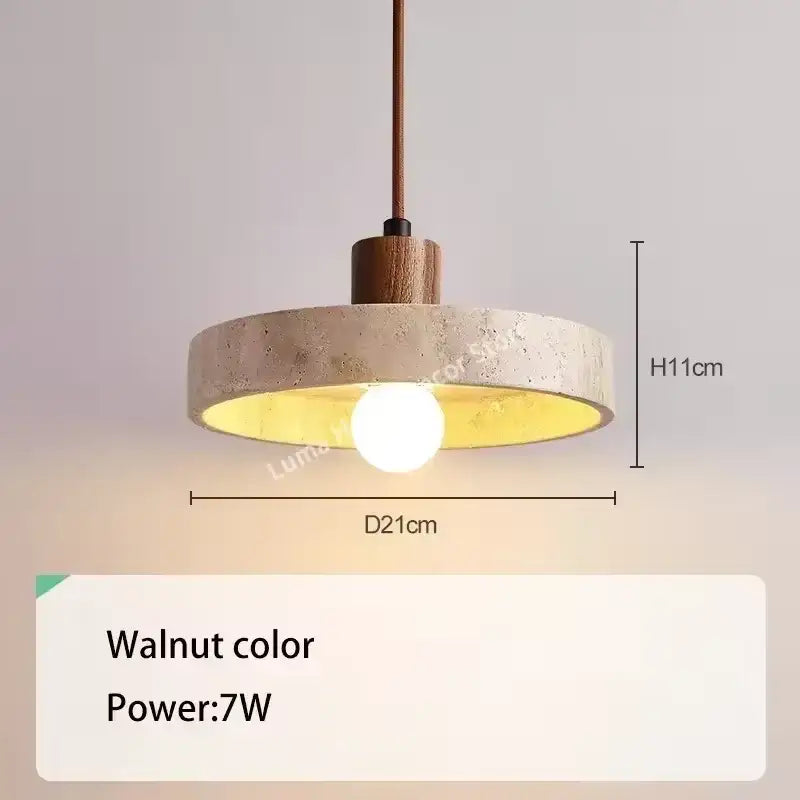 DecorBites™ Yellow Travertine Pendant Light for Kitchen Island