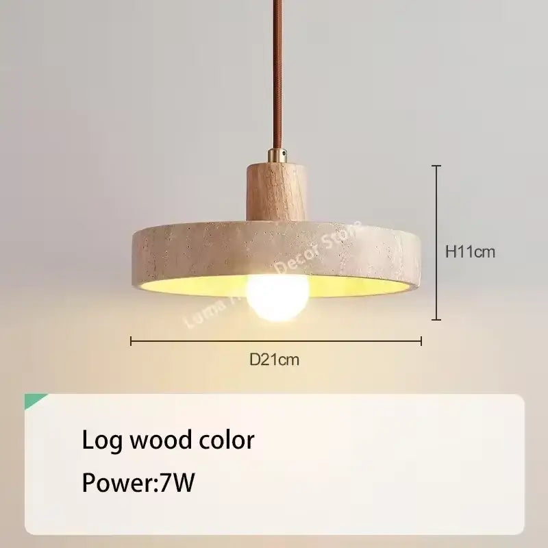 DecorBites™ Yellow Travertine Pendant Light for Kitchen Island