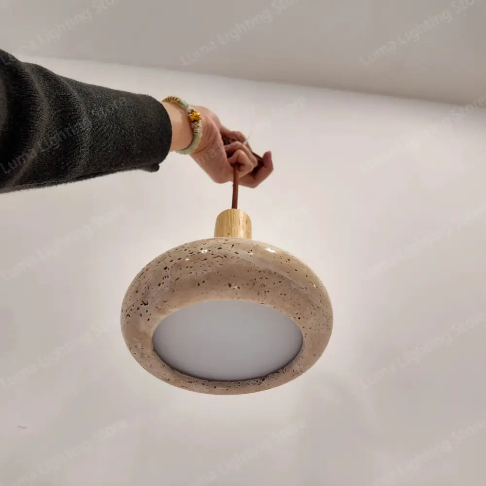 DecorBites™ Yellow Travertine Pendant Light for Kitchen Island