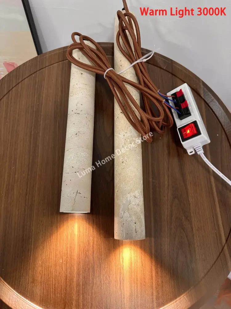 DecorBites™ Yellow Travertine Pendant Light for Kitchen Island