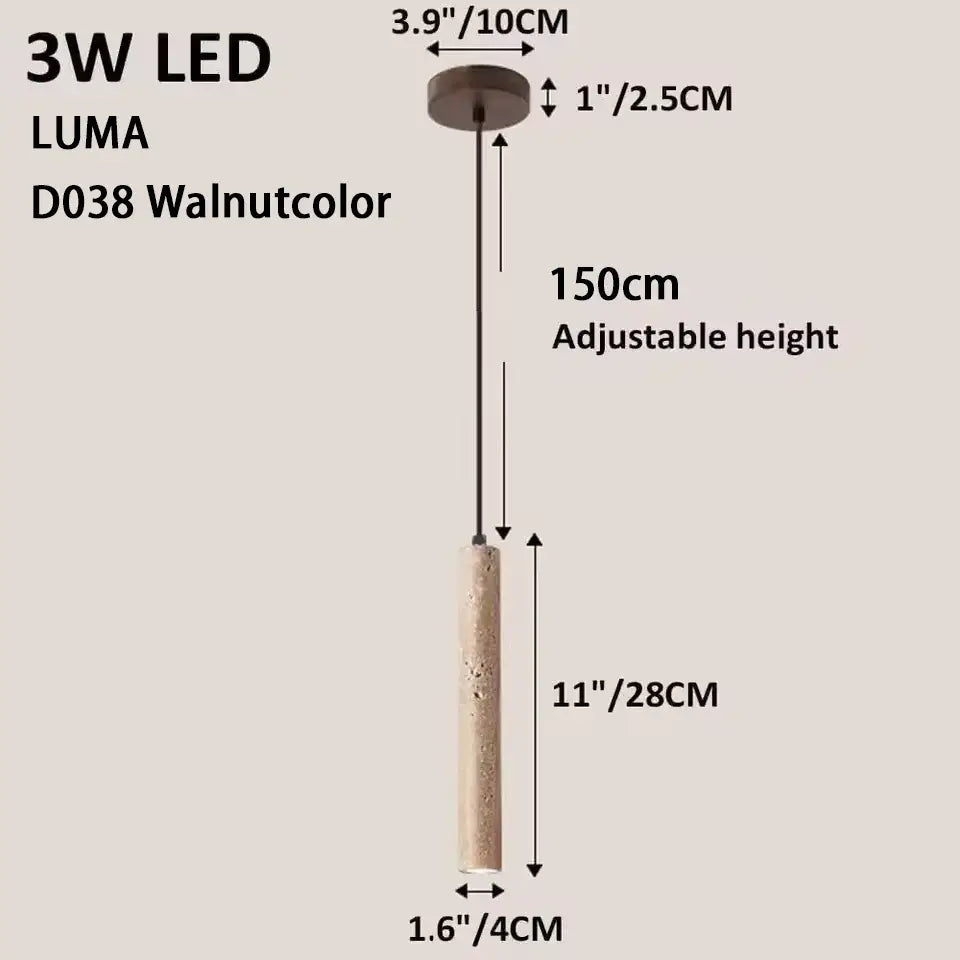 DecorBites™ Yellow Travertine Pendant Light for Kitchen Island