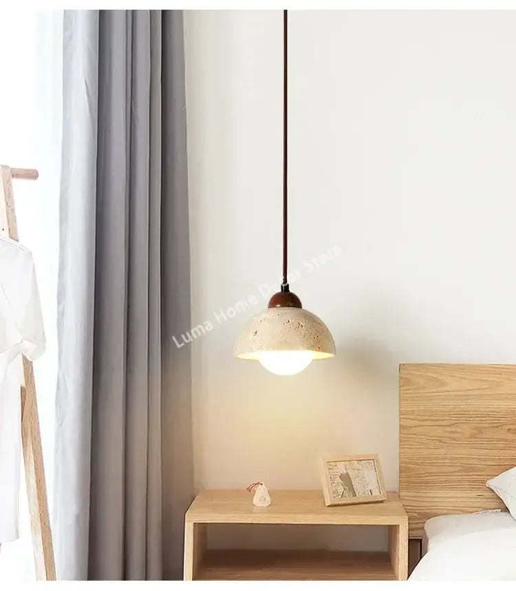DecorBites™ Yellow Travertine Pendant Light for Kitchen Island