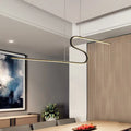 DecorBites™ Z-Shaped Linear Island Light Metallic Pendant with Warm/White LED, for Dining Room and Kitchen, in Black/White