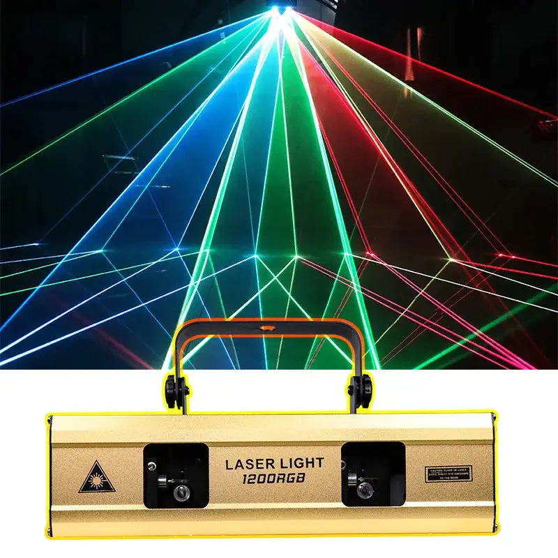 Dynamic geometric beam laser projector – living room party light