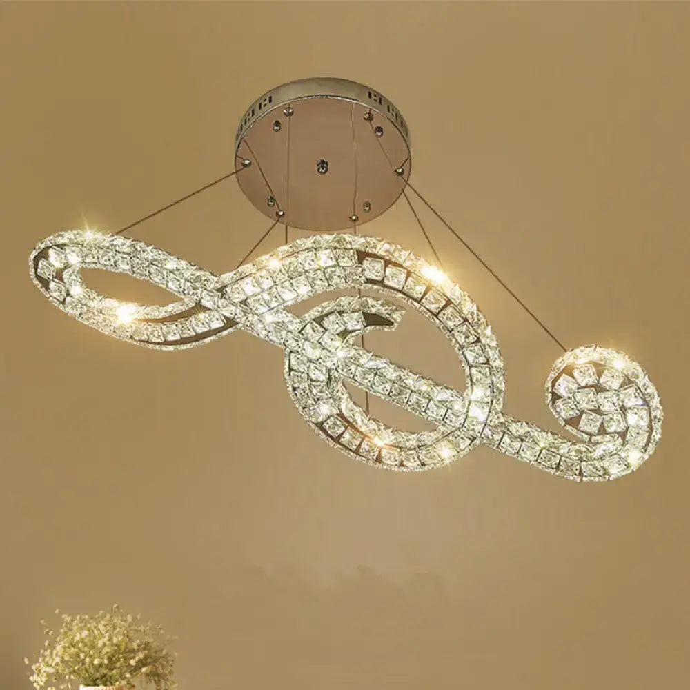 Elegant crystal musical note pendant light – fashion store chandelier