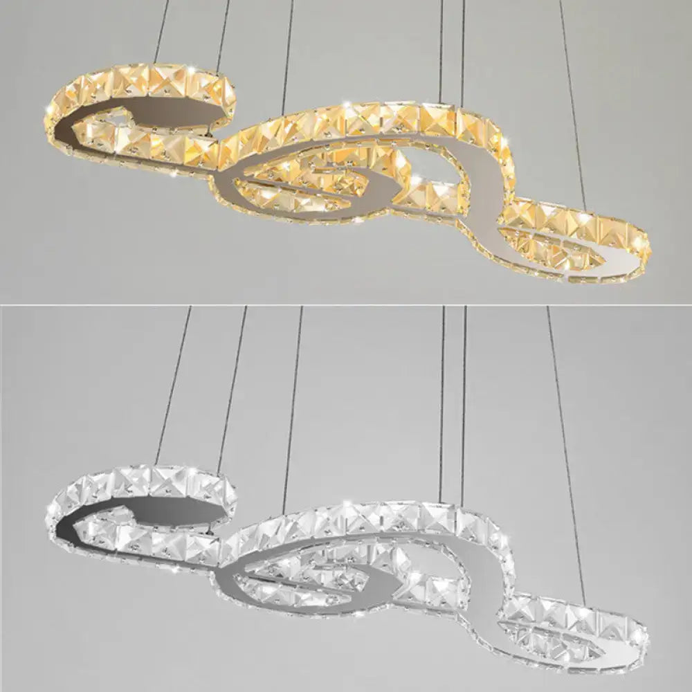 Elegant crystal musical note pendant light – fashion store chandelier